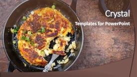  Presentation with side by side - PPT theme enhanced with sti - traditional swiss rosti as side background and a tawny brown colored foreground