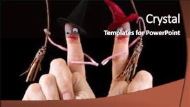  Presentation with witches - Theme having stick characters - caricature made of a finger background and a black colored foreground