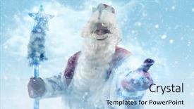  Presentation with frost border on ice christmas - Colorful theme enhanced with stick characters - father frost ded moroz russian backdrop and a light blue colored foreground