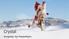  Presentation with frost border on ice christmas - PPT theme having stick characters - father frost ded moroz russian background and a light gray colored foreground