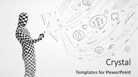  Presentation with doodles - Audience pleasing slides consisting of stick characters - funny guy in body suit backdrop and a white colored foreground