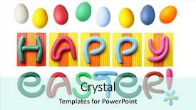  Presentation with easter - PPT layouts enhanced with stick characters - happy easter phrase made background and a cool aqua colored foreground