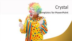  Presentation with clown - PPT layouts having stick characters - male clown isolated on white background and a white colored foreground