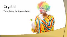  Presentation with brown sugar isolated on white - Slide deck enhanced with stick characters - male clown isolated on white background and a white colored foreground