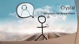  Presentation with stick figure - Slide deck having stick figure doodle against train background and a light blue colored foreground