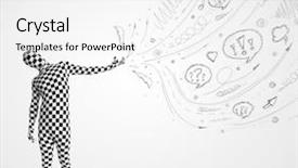  Presentation with body - Cool new PPT theme with stick figure 3d - funny guy in body suit backdrop and a white colored foreground