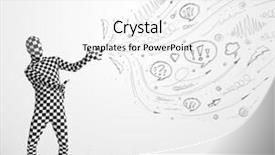  Presentation with doodles - Cool new presentation with stick figures happy family - funny guy in body suit backdrop and a white colored foreground