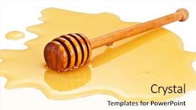  Presentation with wooden stick - Amazing PPT theme having stick in the honey puddle backdrop and a blonde colored foreground
