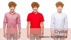  Presentation with bussines - Cool new PPT theme with stick men - collage of young bussines man backdrop and a coral colored foreground