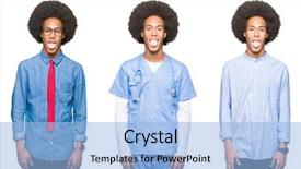  Presentation with afro - Slides enhanced with stick men - collage of young man background and a light blue colored foreground