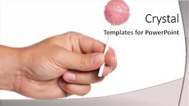  Presentation with lollipop - Amazing theme having stick men - man hand with lollipop isolated backdrop and a pink colored foreground