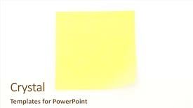  Presentation with yellow and teal design music note - Slides featuring stick note on white background background and a white colored foreground