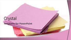  Presentation with post stick note - Amazing slide deck having stick-notes isolated on white backdrop and a lemonade colored foreground