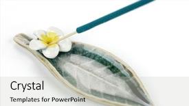  Presentation with incense - PPT theme featuring stick of fragrant incense background and a  colored foreground