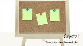  Presentation with yellow and teal design music note - Slides having sticker on notice cork board background and a lemonade colored foreground