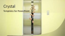  Presentation with eight - Audience pleasing presentation consisting of sticking out of metal elevator backdrop and a blonde colored foreground