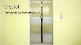  Presentation with elevator - Colorful slide set enhanced with sticking out of the elevator backdrop and a blonde colored foreground