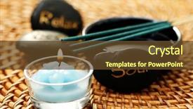  Presentation with incense - Cool new PPT layouts with incense sticks - relax body soul stones backdrop and a tawny brown colored foreground