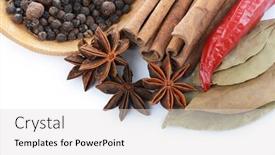  Presentation with cinnamon - Cool new PPT theme with sticks-cinnamon-and-badian-close backdrop and a light gray colored foreground