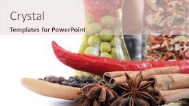  Presentation with cinnamon - Colorful theme enhanced with sticks-cinnamon-and-badian-close backdrop and a lemonade colored foreground