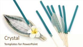  Presentation with fragrant - Audience pleasing presentation theme consisting of sticks of fragrant incense backdrop and a cream colored foreground