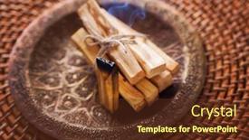  Presentation with healthy lifestyle - Cool new slide set with sticks-of-the-sacred-palo backdrop and a tawny brown colored foreground