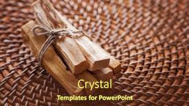  Presentation with healthy lifestyle - Presentation design enhanced with sticks-of-the-sacred-palo background and a tawny brown colored foreground