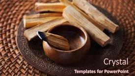  Presentation with healthy lifestyle - Amazing presentation theme having sticks-of-the-sacred-palo backdrop and a wine colored foreground