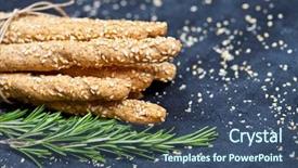  Presentation with turkish bread tiny bread sesame - Presentation with sticks with sesame and rosemary background and a ocean colored foreground