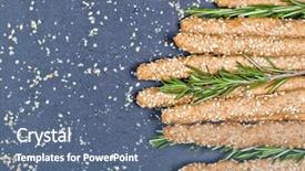  Presentation with turkish bread tiny bread sesame - Colorful slides enhanced with sticks with sesame and rosemary backdrop and a ocean colored foreground