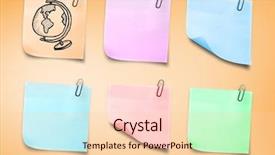  Presentation with orange colored - Cool new PPT theme with sticky note world against orange backdrop and a lemonade colored foreground