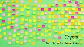  Presentation with reminders - Presentation design consisting of sticky notes - many reminders in business concept background and a mint green colored foreground