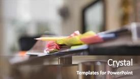  Presentation with sticky notes - Slide set having sticky notes on design studio background and a tawny brown colored foreground