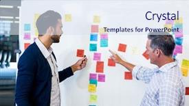  Presentation with sticky notes - Cool new presentation theme with sticky notes on white board backdrop and a sky blue colored foreground