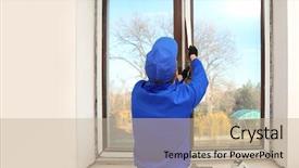  Presentation with house window frame - Theme with sticky tape from window frame background and a  colored foreground