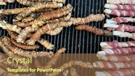  Presentation with area - Theme featuring stigghiola-is-a-typical-dish background and a tawny brown colored foreground