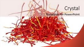  Presentation with food saffron - Beautiful slides featuring stigmas of saffron isolated backdrop and a lemonade colored foreground