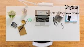  Presentation with office life - Cool new slides with still life - business workplace and technology concept backdrop and a lemonade colored foreground