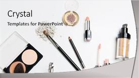 Presentation with beauty makeup - Cool new theme with still life - cosmetics makeup and beauty concept backdrop and a white colored foreground