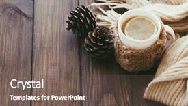  Presentation with hot tea - Audience pleasing PPT theme consisting of still life - cup of hot tea backdrop and a gray colored foreground