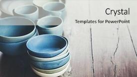  Presentation with ceramic - PPT theme with still life - handmade ceramic dishes background and a light gray colored foreground
