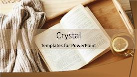  Presentation with knitted knitting needle - Slide set with river - winter landscape with frozen lake background and a dark gray colored foreground