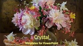  Presentation with life - PPT theme having still life bells peonies aquilegia background and a tawny brown colored foreground