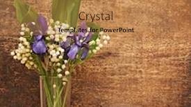  Presentation with lily - Audience pleasing PPT layouts consisting of still-life bouquet of lily of the valley with blue irises backdrop and a coral colored foreground