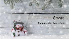  Presentation with year still life christmas - Audience pleasing PPT theme consisting of still life decoration with snowman backdrop and a  colored foreground