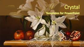  Presentation with lily - Presentation theme with still life lily flowers background and a tawny brown colored foreground