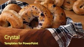  Presentation with bagel - PPT layouts enhanced with still life of assorted bagels background and a tawny brown colored foreground