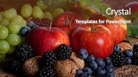  Presentation with dry fruits and nuts - Amazing PPT layouts having still-life of autumn fruits backdrop and a tawny brown colored foreground