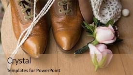  Presentation with life - Presentation theme with still life of boots background and a  colored foreground