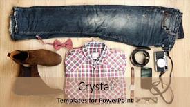  Presentation with detox green smoothies still life - PPT theme featuring still life of casual man background and a coral colored foreground